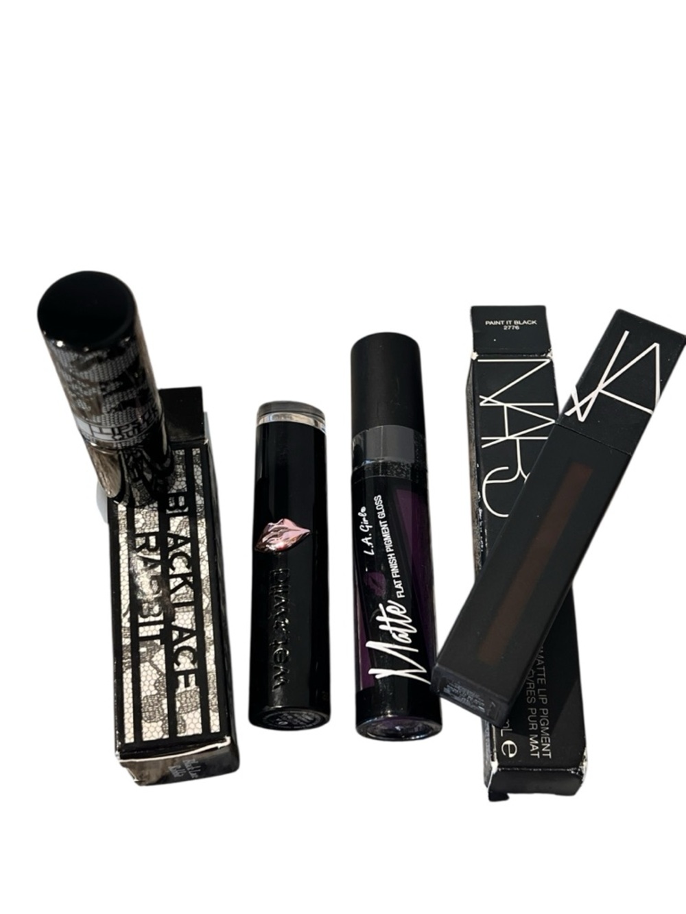 NARS & Mixed Brands Lipstick & Liquid Lipstick Set in Black and Deep Plum